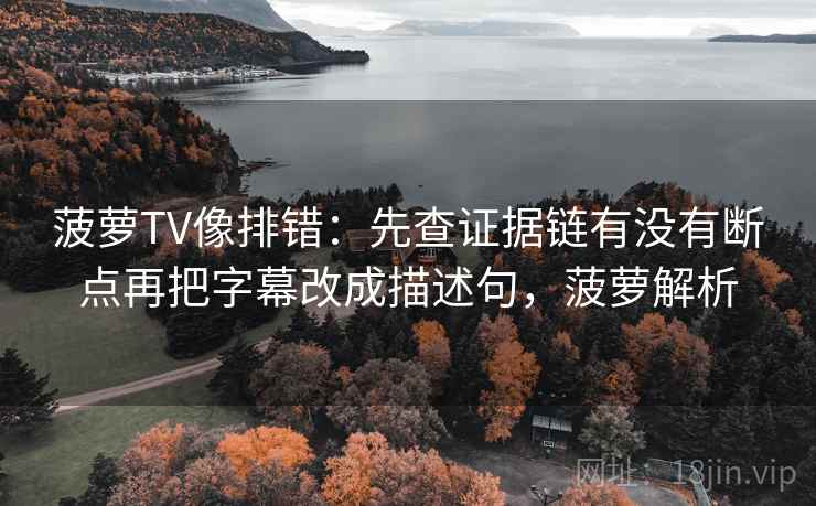 菠萝TV像排错：先查证据链有没有断点再把字幕改成描述句，菠萝解析  第2张